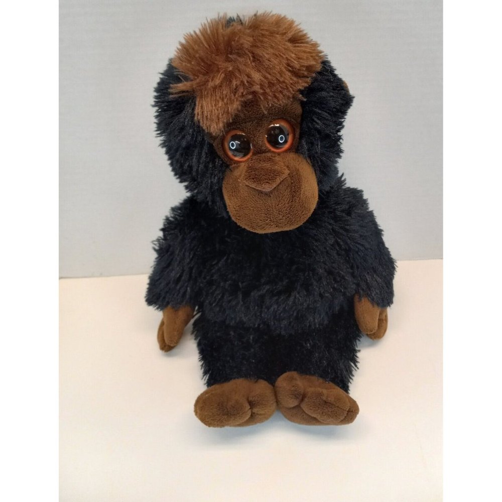 Ty Plush Stuffed Toy Gorilla Monkey 16" Tall Shell Tysilk Black & Brown 2011 GUC